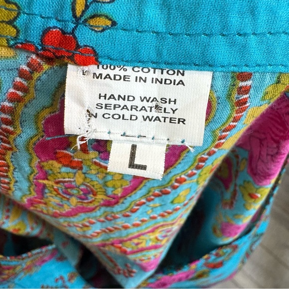 Vibrant Colorful Floral Paisley Tunic Top - Cover -up - Large - Picture 7 of 7